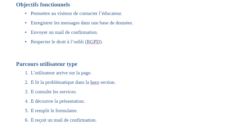 Parcours utilisateur